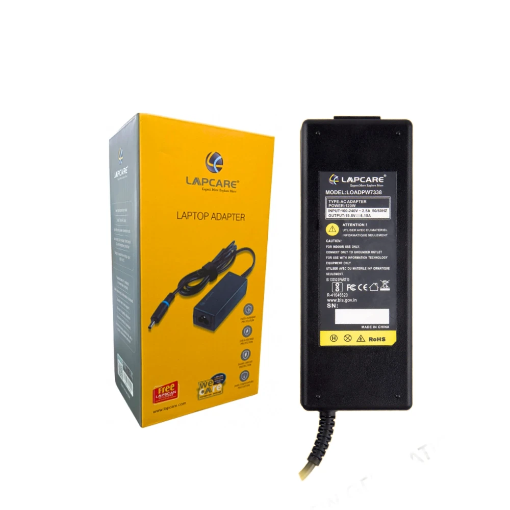 Lapcare Laptop Adapter Compatible For HP  120w | 19.5v/6.15a | 7.4mm x 5.0mm view 4